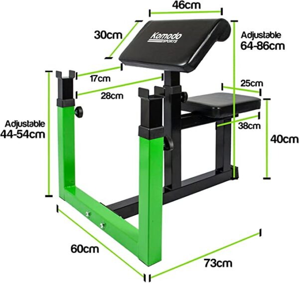 Komodo Preacher Bicep Curl Bench - Image 4