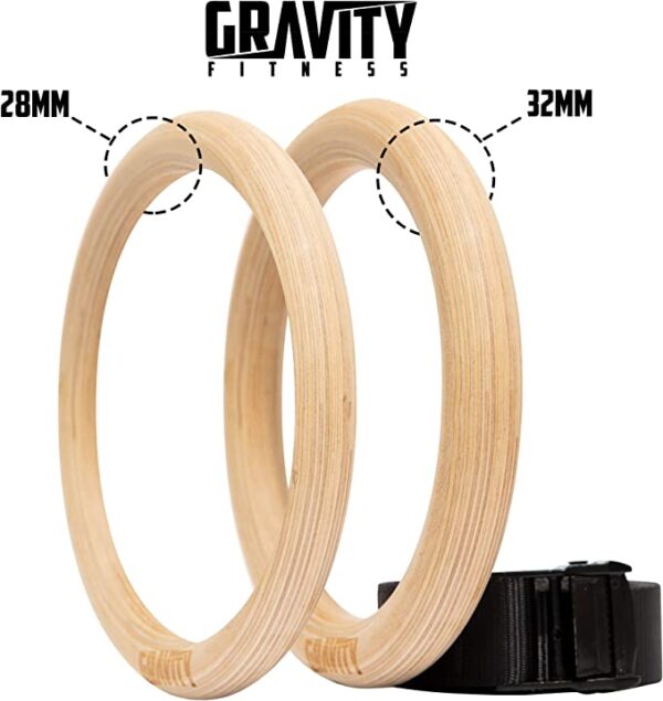 Gravity Fitness Wooden Gymnastic Rings - Image 4