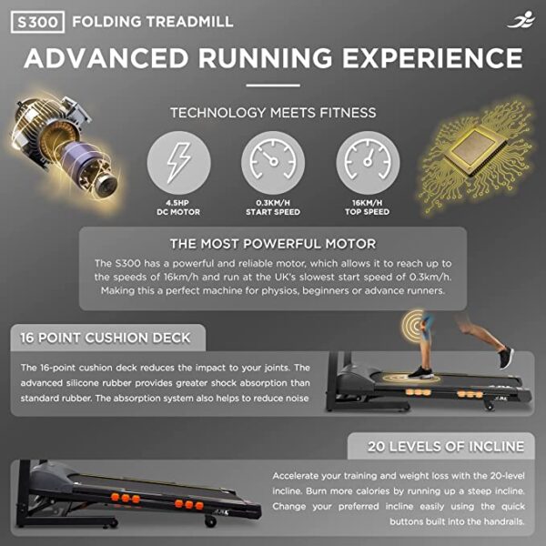 JLL S300 Digital Folding Treadmill - Image 4